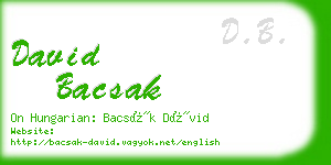 david bacsak business card